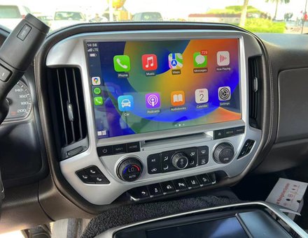 Магнитола для GMC Denali (рамка серебро) - Kuberg ZH-C1301S дисплей 13.3" на Android 12, 8Гб+128Гб, CarPlay, 4G SIM-слот
