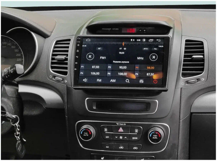 Магнитола для KIA Sorento 2 XM 2012-2020 c экраном климата снизу (рамка-накладка) - Kuberg OL-9870 (XM, рестайл) QLed, Android 12, TS10, CarPlay, 4G SIM-слот