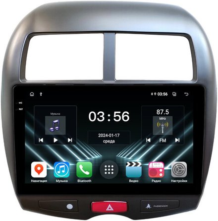 Магнитола для Mitsubishi ASX 2010-2016, Peugeot 4008, Citroen C4 Aircross - FarCar DX026M монитор 10.36" IPS на Android 13, 4+64Гб, CarPlay
