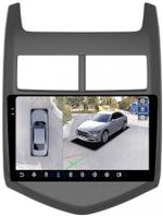 Магнитола для Chevrolet Aveo 2 2012-2015 - FarCar BX107M-360 монитор 9.5" 2K QLED на Android 13, Быстрая, CarPlay, 4G SIM-слот, 4 камеры в комплекте