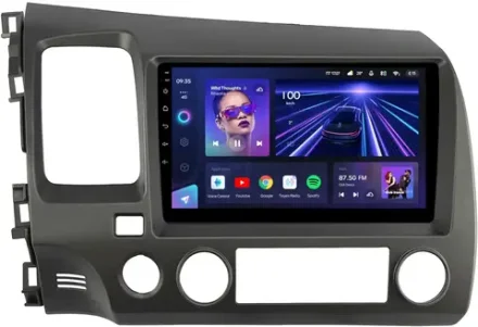 Магнитола для Honda Civic 8 4d 2005-2012 (левый руль, рамка 9) - Teyes CC3 на Android 10, QLED, ТОП процессор, 4Гб+32Гб, CarPlay, 4G SIM-слот