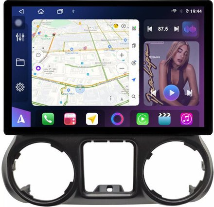 Магнитола для Jeep Wrangler 3 2010-2014 - FarCar BX877 монитор 13" 2K QLED на Android 13, TS10, 6+128, CarPlay, 4G SIM-слот
