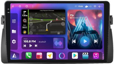 Магнитола для BMW 3 E46 1998-2006 - FarCar BM708M-2K монитор 9.5" 2K QLED на Android 14, TS10, 4+32Гб, CarPlay, 4G SIM-слот