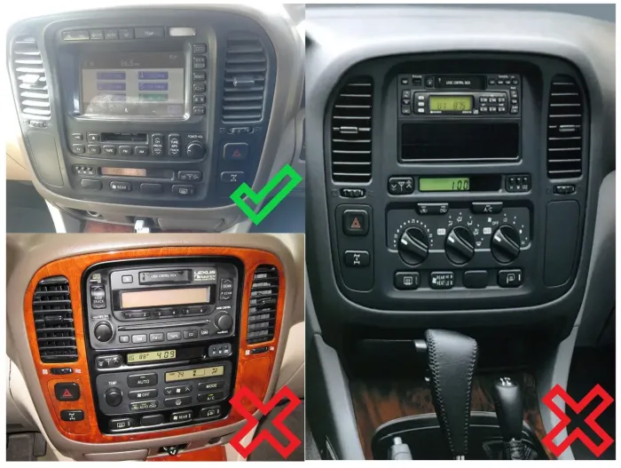 Магнитола для Toyota Land Cruiser 100 1998-2002 (правый руль, климат на ШГУ) - FarCar BX877 монитор 13" 2K QLED на Android 13, TS10, 6+128, CarPlay, 4G SIM-слот