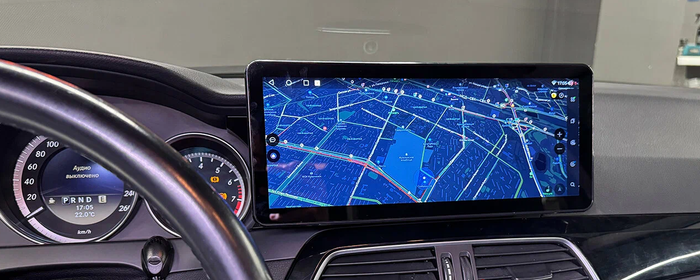 Магнитола для Mercedes-Benz C W204 2011-2014 NTG 4.5 - Kuberg монитор 12.3" в стиле Audi на Android 13, Быстрая, CarPlay, 4G SIM-слот