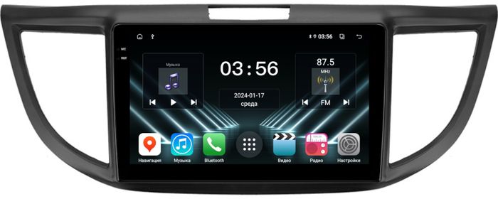 Магнитола для Honda CR-V 4 2012-2016 (большая рамка) - FarCar DX9-7073-9 монитор 9.5" IPS на Android 13, 4+64Гб, CarPlay
