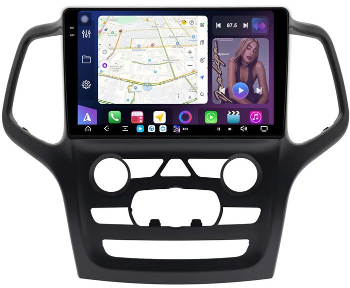 Магнитола для Jeep Grand Cherokee WK2 2013-2021 (взамен 5" экрана) - FarCar GX9-9564F2 монитор 9.5" 2K QLED на Android 14, TS20, 6+128Гб, CarPlay, 4G SIM-слот