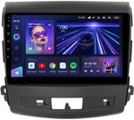 Магнитола для Mitsubishi Outlander XL, Peugeot 4007, Citroen C-Crosser (Rockford, рамка перфорированная) - Teyes CC3L монитор 9" IPS на Android 10, CarPlay, 4G SIM-слот