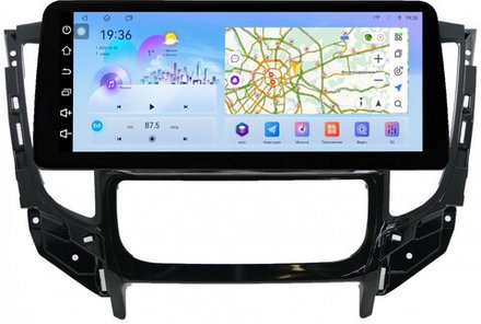 Магнитола для Mitsubishi L200 5 2015-2019 (климат), Pajero Sport 3 2016-2023 (МКПП), FIAT Fullback - FarCar монитор 12.3" 2K QLED на Android 14, TS10, CarPlay, 4G SIM-слот