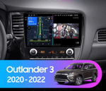 Магнитола для Mitsubishi Outlander 3 2020-2022 (полная поддержка 360 обзора) - RedPower 256 Android 10, QLED+2K, ТОП процессор, 6Гб+128Гб, CarPlay, SIM-слот