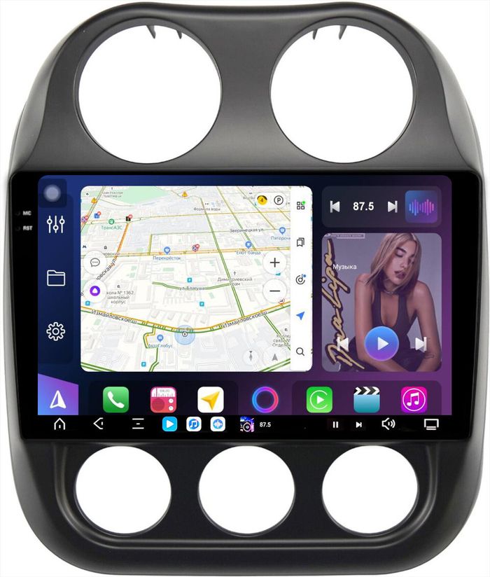 Магнитола для Jeep Compass 2011-2015 - FarCar XXL1078M монитор 10.36" 2K QLED на Android 14, TS20, 8+256Гб, CarPlay, 4G SIM-слот