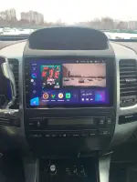 Магнитола для Toyota Land Cruiser Prado 120, Lexus GX470 (экран климата внизу) - Kuberg QLed, Android 13, Быстрейшая, CarPlay, SIM-слот