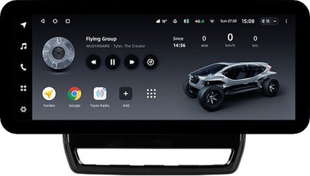 Магнитола для Mitsubishi ASX 2020+ (ШГУ 8", рамка тип 2) - Teyes LUX ONE ROUND монитор 12.3" 2K QLED на Android 10, CarPlay, 4G SIM-слот