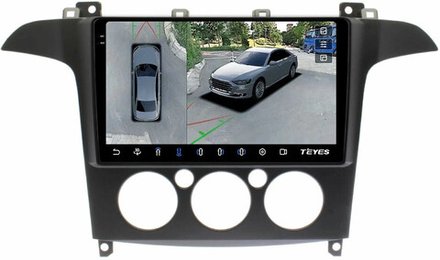 Магнитола для Ford S-Max, Galaxy 2 2006-2015 (кондиционер) - Teyes CC3-2K-360 на Android 10, 2K QLED, 6Гб+128Гб, CarPlay, 4G SIM-слот, 4 камеры в комплекте