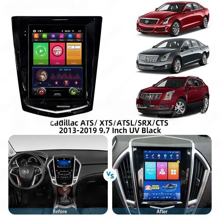 Магнитола для Cadillac SRX 2012-2017, ATS - Kuberg SF-9726 вертикальный экран 9.7" в стиле "Тесла" на Android 12, ТОП процессор, 6Гб+128Гб, CarPlay, 4G SIM-слот