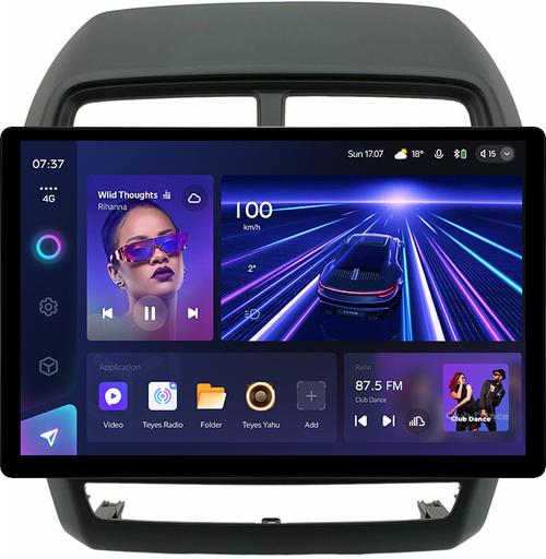 Магнитола для Mitsubishi ASX 2017+ (рамка 9) - Teyes CC3-2K монитор 13", QLED+2K, Android 10, ТОП процессор, 4G SIM-слот, CarPlay