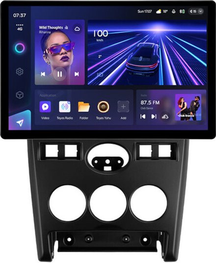 Магнитола для Lada Priora 2007-2013 (рамка черная) - Teyes CC3-2K монитор 13", QLED+2K, Android 10, ТОП процессор, 4G SIM-слот, CarPlay