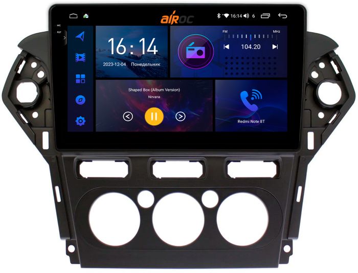 Магнитола для Ford Mondeo 4 2010-2015 (для любых комплектаций) - AIROC 2K RI-1713 Android 12, Быстрая, QLed+2K, CarPlay, SIM-слот