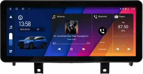 Магнитола для BMW X5 (F15), X6 (F16) 2013-2018 - Canbox H-Line 0113 монитор 12.3" QLED в стиле Audi на Android 10, ТОП-процессор, CarPlay, 4G SIM-слот