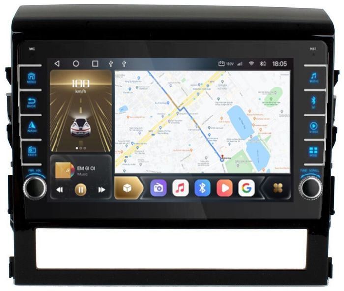 Магнитола для Toyota Land Cruiser 200 2015-2021 (без JBL) - Kuberg OL-9618 (кнопки и крутилки), Android 12, TS10, CarPlay, 4G SIM-слот