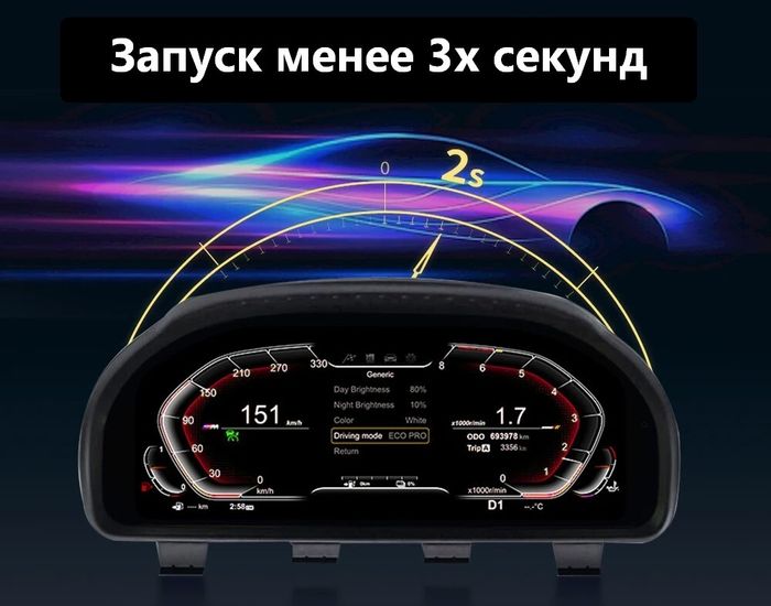 Электронная панель приборов BMW X1 E84 2009-2014 - 1293 с LCD / ЖК 12.3" экраном QLED
