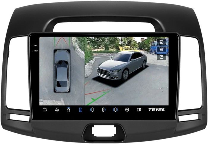 Магнитола для Hyundai Elantra 4 2006-2011 - Teyes CC3-2K-360 монитор 9.5" 2K QLED на Android 10, Быстрая, CarPlay, 4G SIM-слот, 4 камеры в комплекте