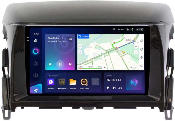 Магнитола для Mitsubishi Eclipse Cross (взамен 206х105мм ШГУ под козырьком) - Teyes CC3-2K QLed Android 10, Быстрая, SIM-слот, CarPlay