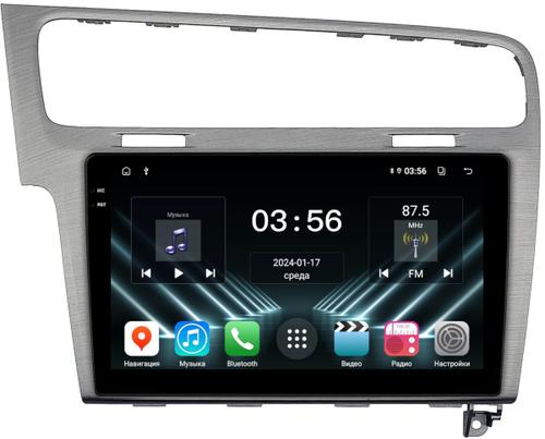 Магнитола для Volkswagen Golf 7 2012-2020 (рамка серебро) - FarCar DX10-257S монитор 10.36" IPS на Android 13, 4+64Гб, CarPlay