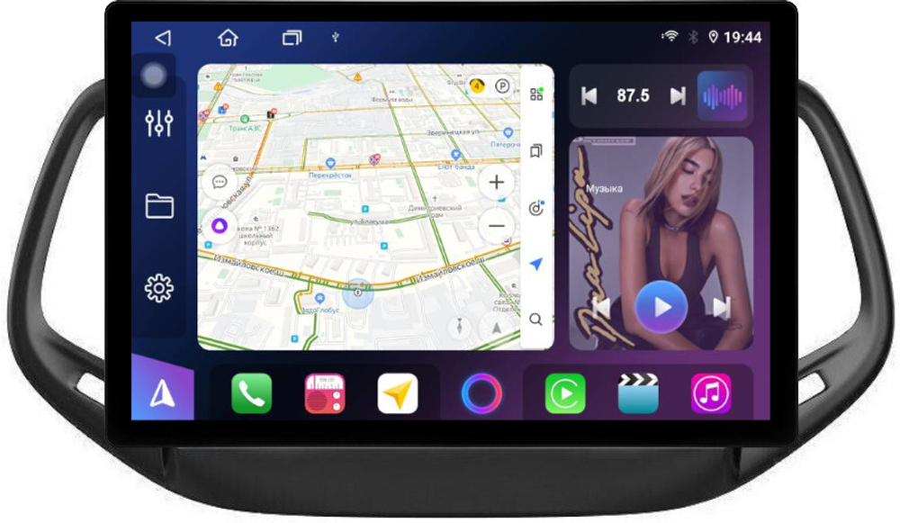 Магнитола для Jeep Compass 2 2016-2022 - FarCar BX877 монитор 13" 2K QLED на Android 13, TS10, 6+128, CarPlay, 4G SIM-слот