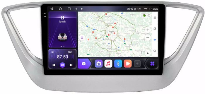 Магнитола для Hyundai Solaris 2 2017-2022, Solaris HS 2024+ - Kuberg OL-9710 QLed+2K, Android 12, TS10, CarPlay, 4G SIM-слот