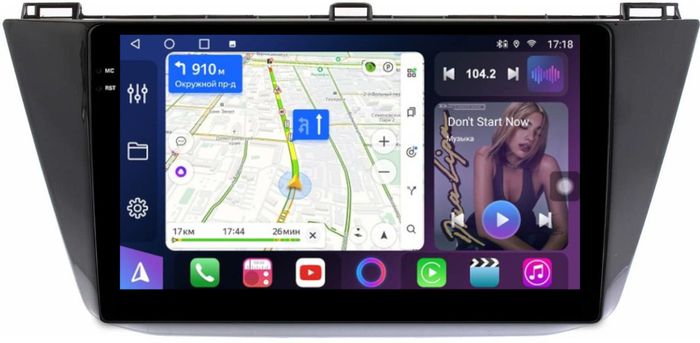 Магнитола для Volkswagen Tiguan 2 2017+ - FarCar 731M монитор 10.36" QLED на Android 14, TS18, CarPlay, 4G SIM-слот