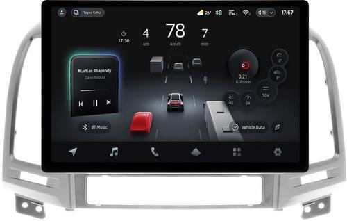 Магнитола для Hyundai Santa Fe 2 CM 2006-2012 (рамка серебро) - Teyes CC4-PRO монитор 13" 2K QLED на Android 13, Snapdragon 778G, ИИ, CarPlay, DSP, 4G SIM-слот