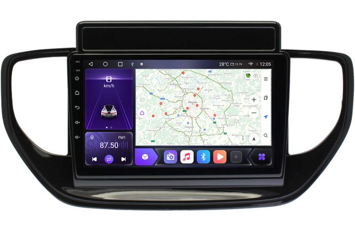 Магнитола для Hyundai Solaris 2 2020-2022 (штатная навигация) - Kuberg OL-9714 QLed, Android 12, Быстрая, CarPlay, 4G SIM-слот