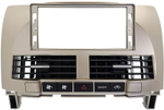 Магнитола для Lexus RX 2003-2009, Toyota Harrier XU30 2003-2013 (ШГУ монохром, рамка серо-бежевая LUX) - FarCar монитор 12.3" 2K QLED на Android 14, TS10, CarPlay, 4G SIM-слот