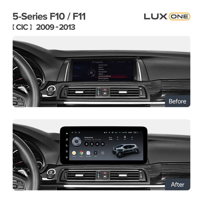 Магнитола для BMW 5 F10 2010-2013 CIC - Teyes LUX ONE 360 монитор 12.3" 2K QLED на Android 10, Быстрая, CarPlay, 4G SIM-слот, 4 камеры в комплекте