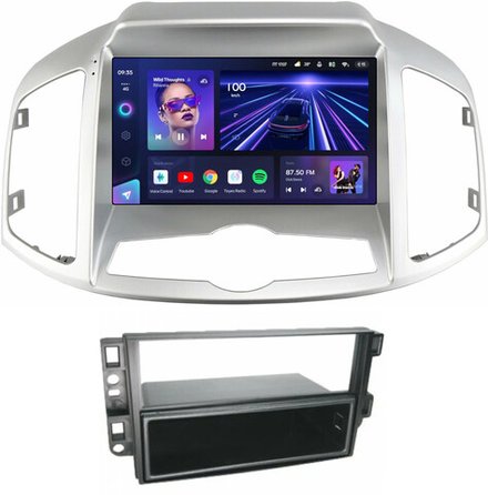 Магнитола для Chevrolet Captiva 2011-2015 (перенос БК вниз) - Teyes CC3-2K монитор 9.5" 2K QLED на Android 10, ТОП процессор, CarPlay, 4G SIM-слот