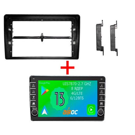Магнитола для Volkswagen Touareg 2002-2010 (рамка-накладка) - Airoc AB-3703B (кнопки и крутилки), Android 13, TS20, 6/128Гб, SIM-слот, CarPlay