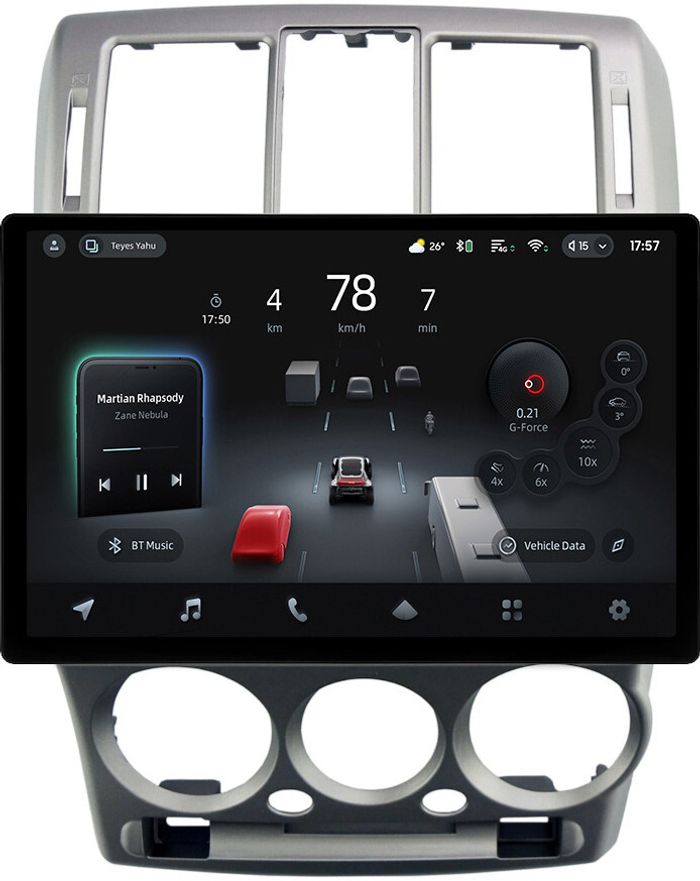 Магнитола для Hyundai Getz 2002-2011 (рамка серебро) - Teyes CC4-PRO монитор 13" 2K QLED на Android 13, Snapdragon 778G, ИИ, CarPlay, DSP, 4G SIM-слот