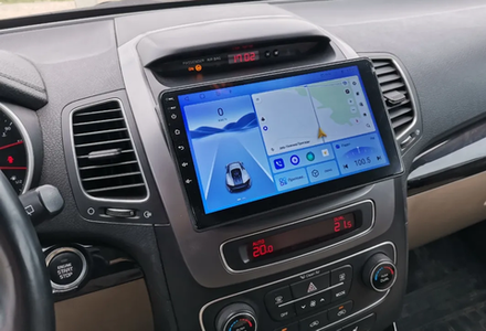 Магнитола для KIA Sorento 2 XM 2012-2020 (отдельный экран климата, без штатной КЗВ) - FarCar 224NM монитор 9.5" QLED на Android 14, TS18, CarPlay, 4G SIM-слот