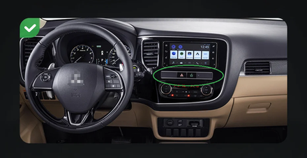 Магнитола для Mitsubishi Outlander 3 2012-2024 (овальный климат, Китай, рамка 9) - Teyes LUX ONE ROUND монитор 12.3" 2K QLED на Android 10, CarPlay, 4G SIM-слот