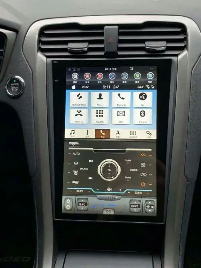 Магнитола для Ford Mondeo 5 2015+ (климат контроль, без SYNC) - Kuberg ZF-1809A-Q6 на Android 11, 8-ядер, 8ГБ-128ГБ, CarPlay, SIM-слот