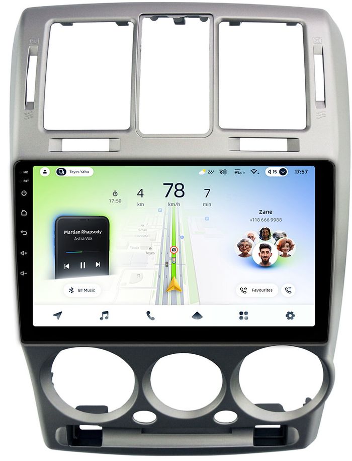 Магнитола для Hyundai Getz 2002-2011 (рамка серебро) - Teyes CC4L монитор 9" IPS на Android 14, Snapdragon 662, CarPlay, 4G SIM-слот