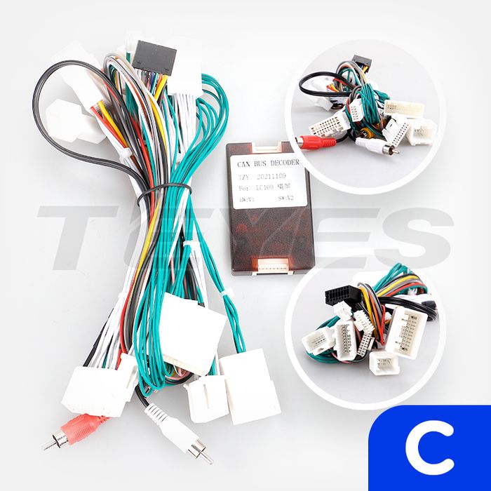 Комплект рамки с разъёмами 10.1"+can Toyota Lexus LX470, Land Cruiser 100 2002-2007 с климатом на цветном экране