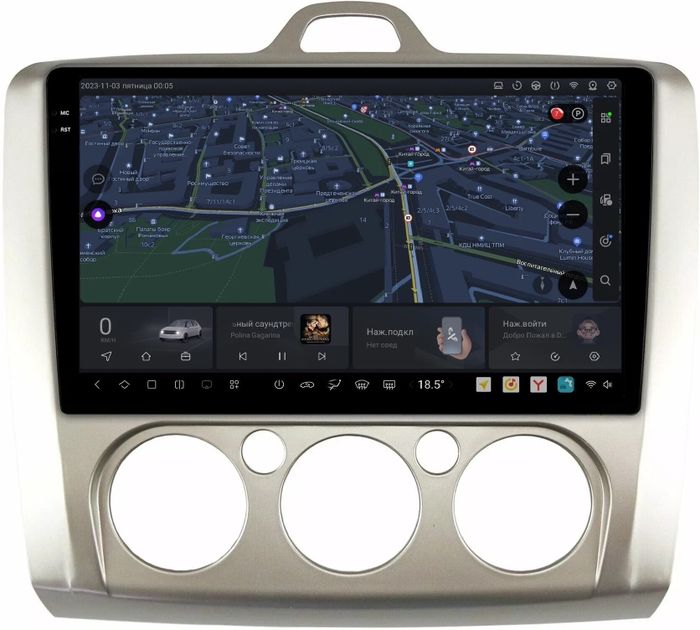 Магнитола для Ford Focus 2 2004-2011 (кондиционер) - Kuberg OL-9201-M QLed+2K, Android 13, UIS7870 (DUDU7), CarPlay, SIM-слот