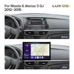 Магнитола для Mazda 6 GJ 2012-2015 - Kuberg MKD монитор 13" 2K QLED на Android 12, ТОП процессор, CarPlay, 4G SIM-слот, 4/64ГБ