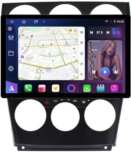 Магнитола для Mazda 6 GG 2002-2007 - FarCar BX877 монитор 13" 2K QLED на Android 13, TS10, 6+128, CarPlay, 4G SIM-слот