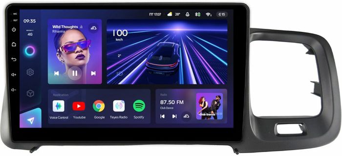Магнитола для Volvo S60 2 Y20 2010-2018 - Teyes CC3 монитор 9" QLED на Android 10, ТОП процессор, 4Гб+32Гб, CarPlay, 4G SIM-слот