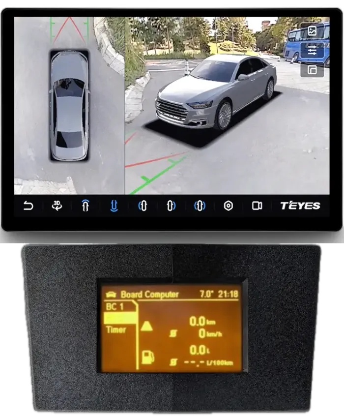 Магнитола для Opel Astra H (перенос БК вниз, черная) - Teyes CC3-2K-360 монитор 13" 2K QLED на Android 10, 6Гб+128Гб, CarPlay, 4G SIM-слот, 4 камеры в комплекте