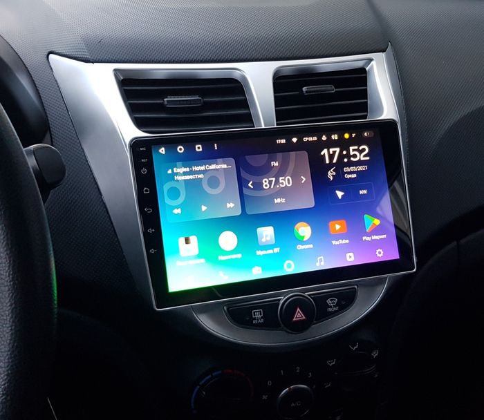 Магнитола для Hyundai Solaris (рамка серебро) 2010-2016 - Vaycar VA23-0067 на Android 13, Быстрая, 4G SIM-слот