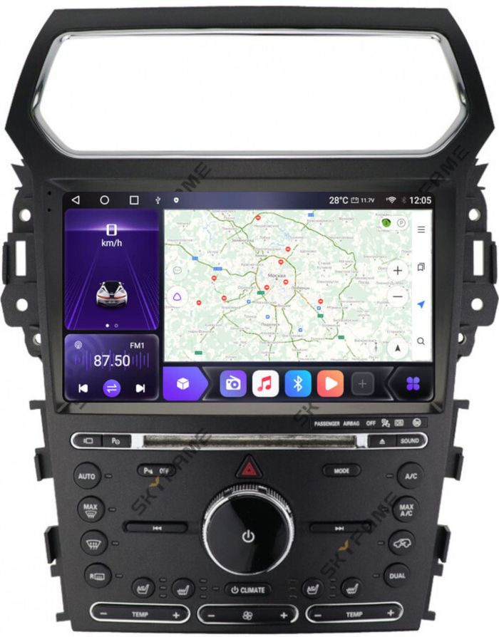 Магнитола для Ford Explorer 2011-2019 - Kuberg SF-1263 QLed+2K, Android 12, Быстрая, CarPlay, 4G SIM-слот